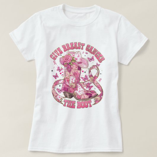 ピンクを着てがんの啓発を Tシャツ (デザイン正面)