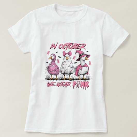 ピンクを着てがん啓発を Tシャツ (デザイン正面)