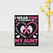 ピンクを着て、乳がんの私の叔母を思い出して カード (黄色い花)