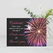 ピンクを結婚するお祝い 招待状 (スタンド正面)