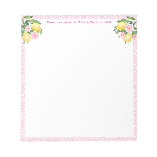 ピンクアかわいらしマルフィレモン | 机から ノートパッド (正面)