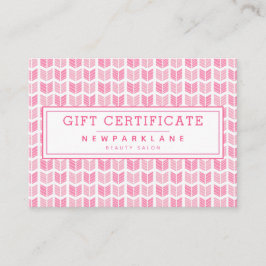 ピンクアアステカローズプリントギフト券 名刺