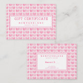 ピンクアアステカローズプリントギフト券 名刺 (正面/裏面)