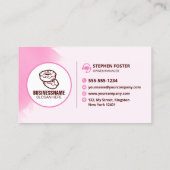 ピンクアイキャッチドーナツベーカリーショップスウィートトリートメント 名刺 (裏面)