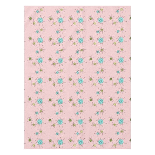 ピンクアイコニックアトミックスターバストテーブルクロス テーブルクロス (正面)