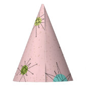 ピンクアイコニック原子スターバストパーティー帽子 パーティーハット (裏面)