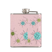 ピンクアイコニック原子スターバストビニール包まれたフラスコ フラスク (裏面)