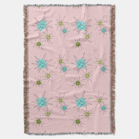 ピンクアイコニック原子スターバストブランケット スローブランケット (正面縦)
