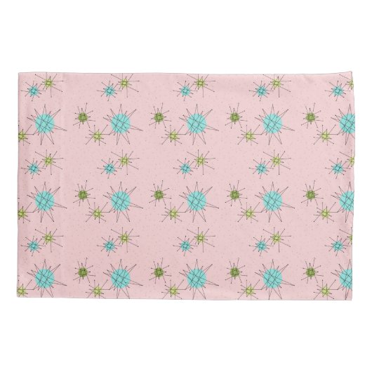 ピンクアイコニック原子スターバスト枕ローケース 枕カバー (裏面)