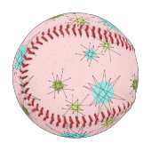 ピンクアイコニック原子スターバスト野球 野球ボール (正面左)