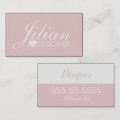 ピンクアイコンハートホワイトサロンメイクアップ名刺 名刺 (正面/裏面)