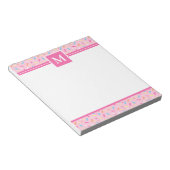 ピンクアイシング&カラー数々のドーナツ振りかけるモノグラム ノートパッド (アングル)