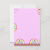 ピンクアイスよくはしゃぐクリームベビーシャワーの招待 出欠カード (裏面)