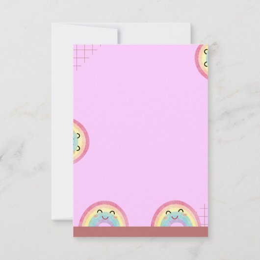 ピンクアイスよくはしゃぐクリームベビーシャワーの招待 出欠カード (裏面)