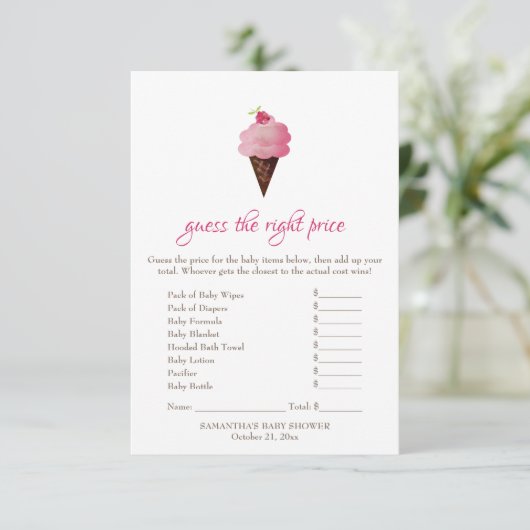 ピンクアイスクリームは正しい価格ゲームを推測 招待状 (スタンド正面)