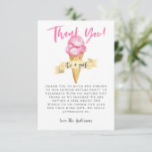 ピンクアイスクリームガールジェンダーリビールパーティー サンキューカード (スタンド正面)