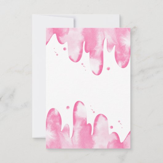 ピンクアイスクリームガールジェンダーリビールパーティー サンキューカード (裏面)