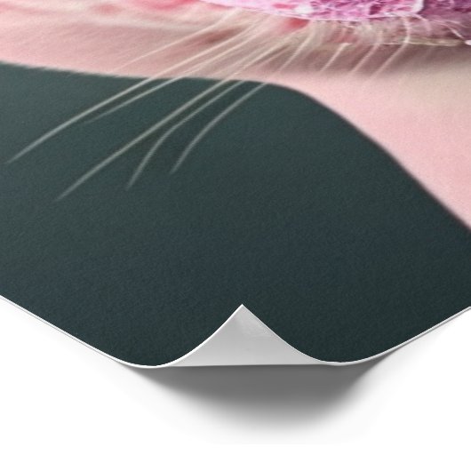 ピンクアイスクリームキングキャットウォールアートコラージュ ポスター (角)