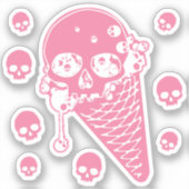 ピンクアイスクリームコーンステッカー シール (正面)