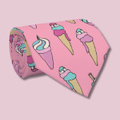 ピンクアイスクリームコーンパターン ネクタイ