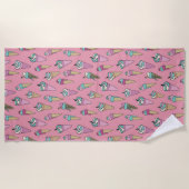 ピンクアイスクリームコーンパターン ビーチタオル (正面)