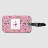 ピンクアイスクリームコーン夏 ラゲッジタグ (正面横)