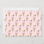 ピンクアイスクリームコーン誕生日パーティーの写真 招待状 (裏面)