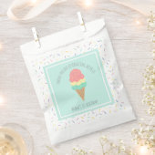 ピンクアイスクリームコーン&スウィートワンバースデー フェイバーバッグ (クリップ留めされた状態)