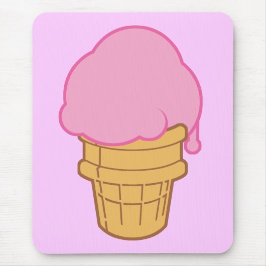 ピンクアイスクリームコーン マウスパッド (正面)