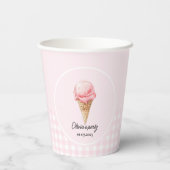 ピンクアイスクリームコーン 誕生日パーティー 紙コップ (裏面)