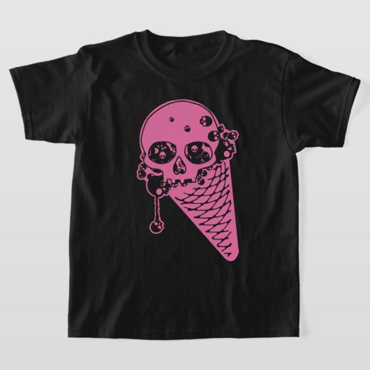 ピンクアイスクリームコーンTシャツ Tシャツ (レイダウン)