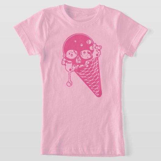 ピンクアイスクリームコーンTシャツ Tシャツ (レイダウン)