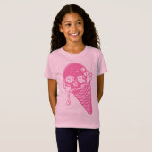 ピンクアイスクリームコーンTシャツ Tシャツ (正面フル)