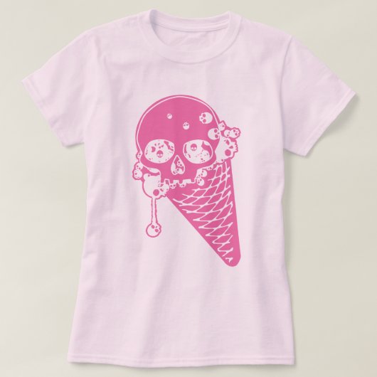 ピンクアイスクリームコーンTシャツ Tシャツ (デザイン正面)