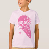 ピンクアイスクリームコーンTシャツ Tシャツ (正面)