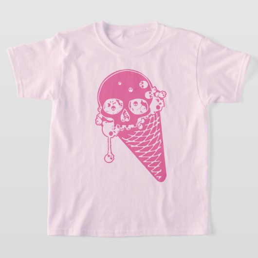 ピンクアイスクリームコーンTシャツ Tシャツ (レイダウン)