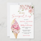ピンクアイスクリームサマースコップブライダルシャワー 招待状 (正面)