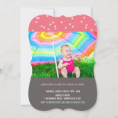 ピンクアイスクリームスパークラーガール1st誕生日パーティー 招待状 (裏面)