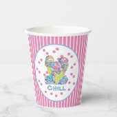 ピンクアイスクリームチル紙カップ 紙コップ (正面)
