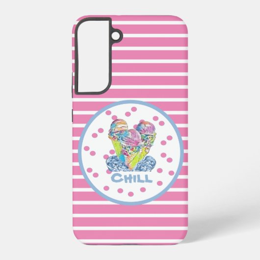 ピンクアイスクリームチル SAMSUNG GALAXYケース (裏面)