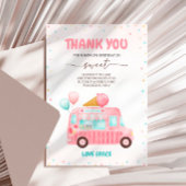 ピンクアイスクリームトラックはこちらスクープ誕生日 サンキューカード