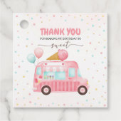 ピンクアイスクリームトラックはこちらスクープ誕生日 フェイバータグ (正面)