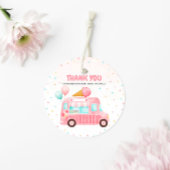 ピンクアイスクリームトラックはこちらスクープ誕生日 フェイバータグ