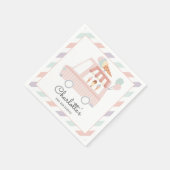 ピンクアイスクリームトラック誕生日パーティーの装飾 スタンダードカクテルナプキン (角)