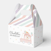 ピンクアイスクリームトラック誕生日パーティーの装飾 フェイバーボックス (裏面サイド)
