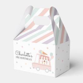 ピンクアイスクリームトラック誕生日パーティーの装飾 フェイバーボックス