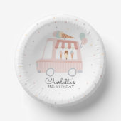 ピンクアイスクリームトラック誕生日パーティーの装飾 ペーパーボウル (正面)