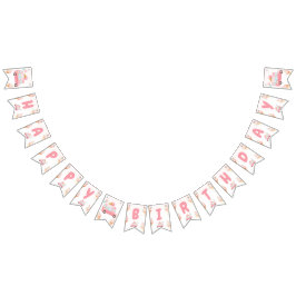 ピンクアイスクリームトラック誕生日 バンティングフラッグ