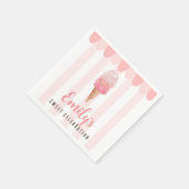 ピンクアイスクリームバースデーパーティナプキンス スタンダードカクテルナプキン (角)