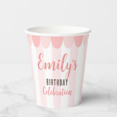 ピンクアイスクリームバースデーパーティー紙カップ 紙コップ (正面)